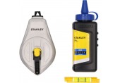 Stanley STHT47111-0 Aluminiowy sznur traserski 30m z niebieską kredą i poziomicą