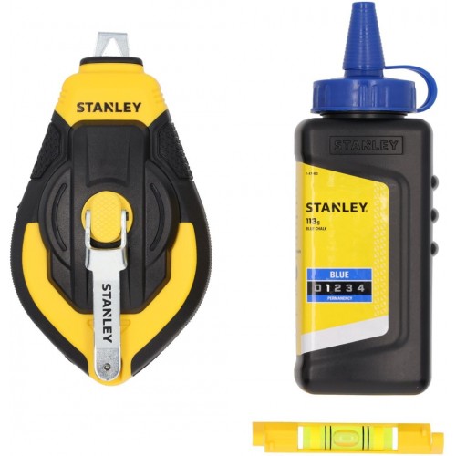 Stanley STHT47312-0 Sznur traserski 3:1, 30m z niebieską kredą i poziomicą sznurkową Stanley STHT47312-0 Sznur traserski 3:1, 30m z niebieską kredą i poziomicą sznurkową