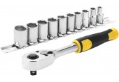 Stanley STMT82666-0 Zestaw grzechotka 1/4" i akcesoria, 11 sztuk, 72 zęby