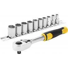 Stanley STMT82666-0 Zestaw grzechotka 1/4" i akcesoria, 11 sztuk, 72 zęby