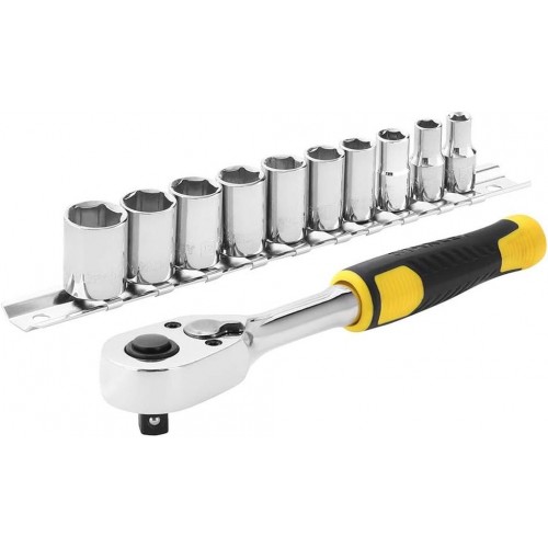 Stanley STMT82666-0 Zestaw grzechotka 1/4" i akcesoria, 11 sztuk, 72 zęby