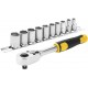 Stanley STMT82666-0 Zestaw grzechotka 1/4" i akcesoria, 11 sztuk, 72 zęby
