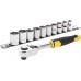 Stanley STMT82670-0 Zestaw grzechotka 3/8" i akcesoria, 11 sztuk, 72 zęby