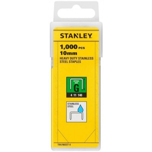 Stanley TRA706SST-0 Zszywki ze stali nierdzewnej typ G 4/11/140, 10mm, 1000 sztuk