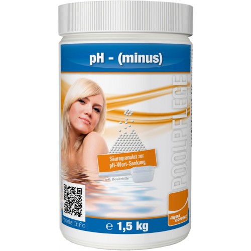 pH Minus Granulat do zmniejszenia wartości pH wody w basenie 1,5 kg Aquacorrect, 070160