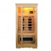 Sauna InfraRed Sunrise 90, 1-osobowa jasny dekor, panel sterujący wewnętrzny+radio+mp3