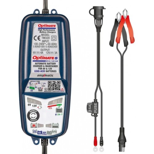 TECMATE OPTIMATE 5 Select Prostownik automatyczny (6V/4A-12V/3A) TM320 TECMATE OPTIMATE 5 Select Prostownik automatyczny (6V/4A-12V/3A) TM320