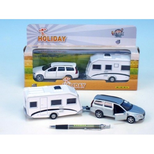 Kids Globe Volvo V70 13 cm z przyczepą kempingową 00025348