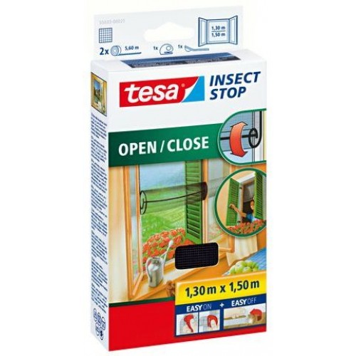 TESA Moskitiera na okno zwijana tesa® 1,3m x 1,5m, czarna 55033-00021-00