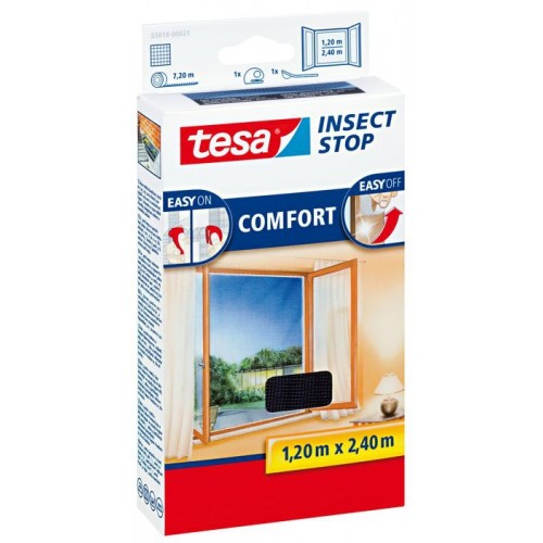 TESA Moskitiera do wysokich okien Comfort 1,2 x 2,4m antracyt 55918-00021-00