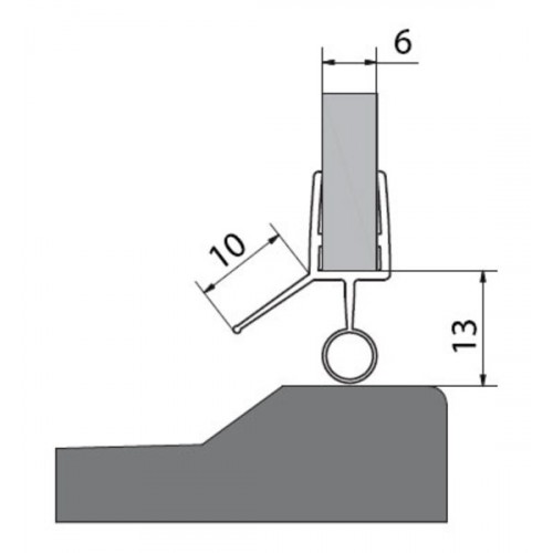 VITRA LINE Uszczelka pomiędzy szkło (drzwiowa), dł. 1000 mm do szkła grubośc 6 mm 309D-06