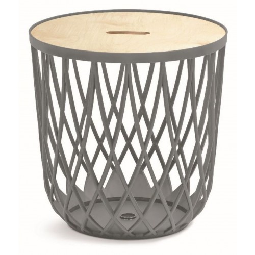 Prosperplast UNIQUBO Wielofunkcyjnykosz plastikowy 48cm, 55l, szarość skały IKUB55T