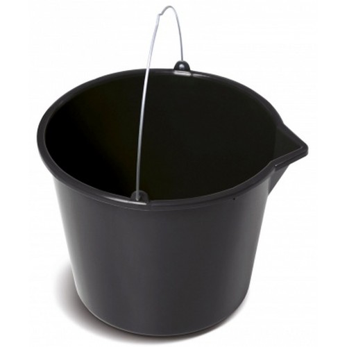 Kistenberg BUCKET Wiadro budowlane z lejkiem 12 l, czarne KBU12L