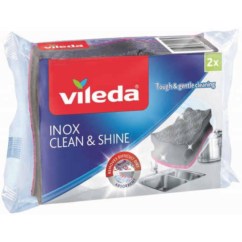 VILEDA INOX Clean & Shine Zmywak 2 szt, 157403