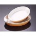 BANQUET Owalna ceramiczna forma do pieczenia Gracia 28 x 20,5 cm żółto-biała 60FP015285