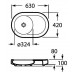 Roca Orbita umywalka nablatowa 63x42 cm (bez otworu na baterię) A327223000
