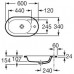Roca Meridian umywalka blatowa 60 x 34 cm, Maxi Clean A32724E00M
