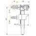 ALCAPLAST Zawór napełniający boczno zasilany z metalową końcówką A16 1/2”