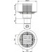 ALCAPLAST Kratka ściekowa 105 × 105/50/75 odpływ pionowy, kratka nierdzewna APV2311