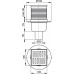ALCAPLAST Kratka ściekowa 105 × 105/50 odpływ pionowy, kratka szara, syfon mokry APV6111
