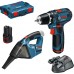 BOSCH GSR 12V-15 Wiertarko-wkrętarka akumulatorowa+GAS 18V Odkurzacz 0615990GE3