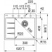 Franke Centro 611-62 TL, 620x500 mm, zlewozmywak, Fragranit+ Kamienny Szary 114.0633.127