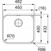 Franke SMART SRX 110-45, Zlewozmywak, 482x432 mm, Stal szlachetna 122.0739.168