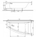 KOŁO Clarissa wanna asymetryczna 170 x 105 cm, prawa XWA0870000