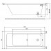 KOŁO Modo wanna prostokątna 160 x 70cm, odpływ z boku XWP1160000