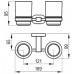 RAVAK CHROME CR 220 Komplet kubków szklanych z uchwytem naściennym X07P189
