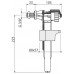 ALCAPLAST Zawór napełniający boczno zasilany z metalową końcówką A16M-3/8"