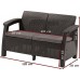 ALLIBERT CORFU LOVE SEAT Sofa 2 osobowa, 128 x 70 x 79cm, grafit/jasny szary 17197359