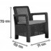 ALLIBERT TARIFA 2x Fotele ogrodowe, 71 x 69 x 79cm, grafit/jasny szary 17203401