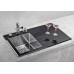ALVEUS CRYSTALIX 10 Zlewozmywak szklany, czarny/satyna, 860 x 540 mm, lewy 1099633