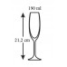BANQUET CRYSTAL Lucille 6-częściowy zestaw kieliszków do szampana, 190 ml 02B4G005190