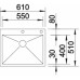 BLANCO ZEROX 550-IF/A Stal polerowana, korek auto., InFino, PushControl 521638