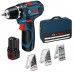 BOSCH GSR 12V-15 wiertarko-wkrętarka akumulatorowa + 2x 2.0Ah + osprzęt + torba 0615990GB0