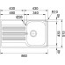 Franke GALILEO GOX 611, zlewozmywak stalowy lewy 101.0178.607