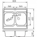 FERRO Zlewozmywak dwukomorowy 600x800mm, nakładany, len DR60/80DTS.H