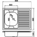 FERRO Zlewozmywak jednokomorowy, 600x800mm, nakładany, prawy, gładki DR60/80P.H