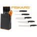 FISKARS Functional Form blok 5 noży, czarny 1014190