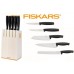 Fiskars Functional Form Zestaw 5 noży w bloku, biały 1014209