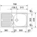 Franke Eurostar ETN 614, 780x435 mm, zlewozmywak, stal szlachetna 101.0368.952