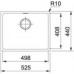 Franke Sirius SID 110-50, 525 x 440 mm, Zlewozmywak tectonite, Kamienny Szary 125.0501.044