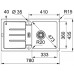 OUTLET Franke SAG 614-78, 780x435mm, zlewozmywak fragranit,Kamienny Szary 114.0367.771