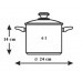 KELA Garnek ze stali nierdzewnej ze szklaną pokrywą CAILIN 24 cm, 6 L, KL-10960