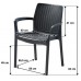 KETER BALI MONO Krzesło ogrodowe, 55 x 60 x 83 cm, grafit 17190206