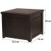 KETER CUBE WOOD 208L Schowek/stolik 72,2 x 71 x 59 cm, brązowy 17199851
