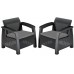 KETER BAHAMAS DUO SET Zestaw 2sz foteli, 75 x 70 x 79cm, grafit/szary 17205921