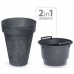 Prosperplast CUBE SLIM BETON Effect Doniczka 35,5cm, 25l, antracyt DCUS355E